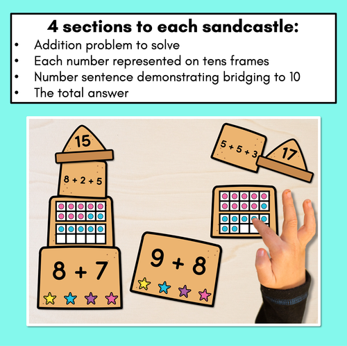 Resource preview 3 for Bridging to 10 Addition Sandcastle Task Cards