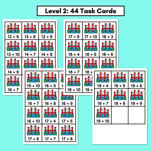 Resource preview 3 for Bridging to 10 Addition Question Task Cards