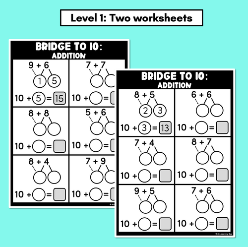 Resource preview 2 for Bridging to 10 Addition Worksheets