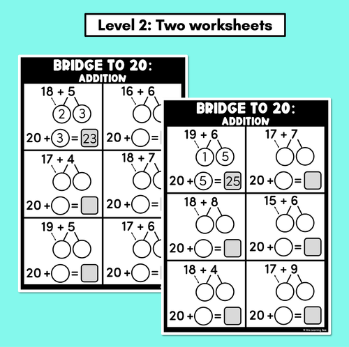 Resource preview 3 for Bridging to 10 Addition Worksheets