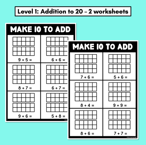 Resource preview 2 for Make 10 to Add - Ten Frames Addition Worksheets