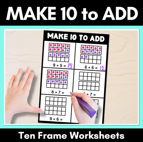 Resource preview 1 for Make 10 to Add - Ten Frames Addition Worksheets