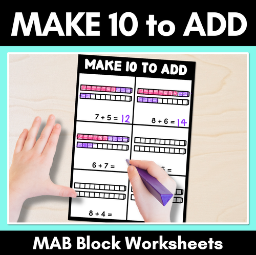 Resource preview 1 for Make 10 to Add - Base 10 Addition Worksheets