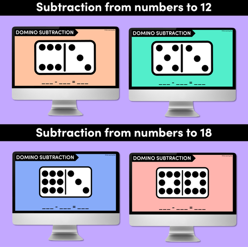 Resource preview 2 for Domino Subtraction Slides - Subtraction from 12 or 18