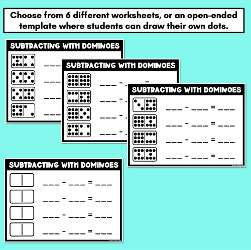 Resource preview 2 for Domino Subtraction Worksheets - Subtraction from 18 & Open-Ended Template