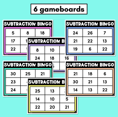 Resource preview 2 for Subtraction Bingo Level 2 - Subtraction from 40