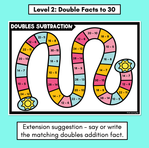 Resource preview 3 for Doubles Fact Subtraction Board Games