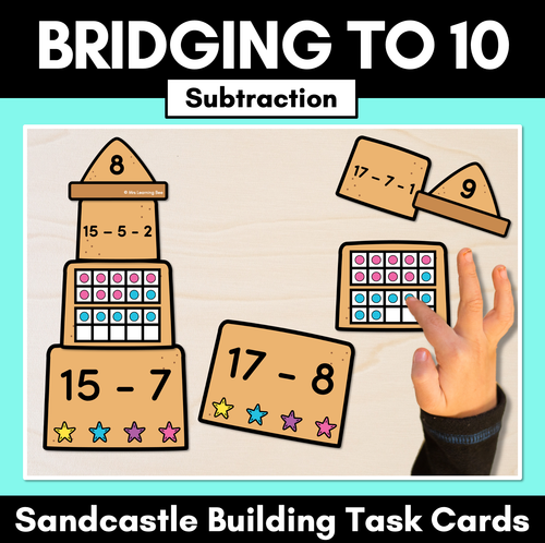 Resource preview 1 for Bridging to 10 Subtraction Sandcastle Task Cards