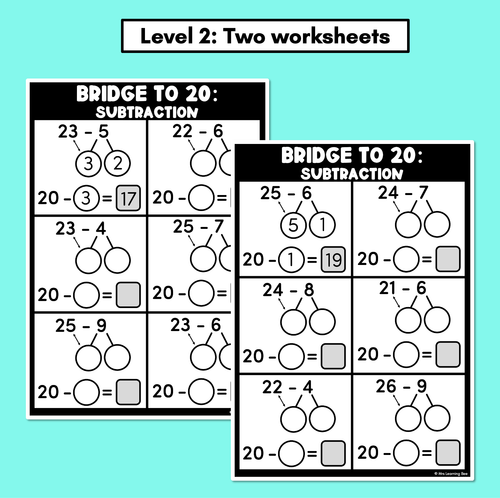 Resource preview 3 for Bridging to 10 Subtraction Worksheets