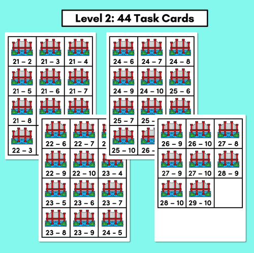 Resource preview 3 for Bridging to 10 Subtraction Question Task Cards