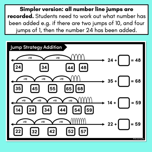 Resource preview 3 for Jump Strategy Addition Worksheets