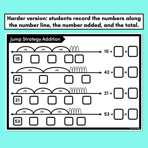 Resource preview 4 for Jump Strategy Addition Worksheets