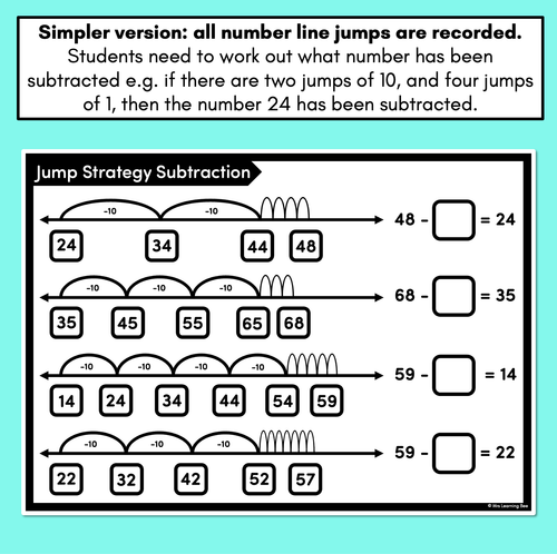 Resource preview 3 for Jump Strategy Subtraction Worksheets