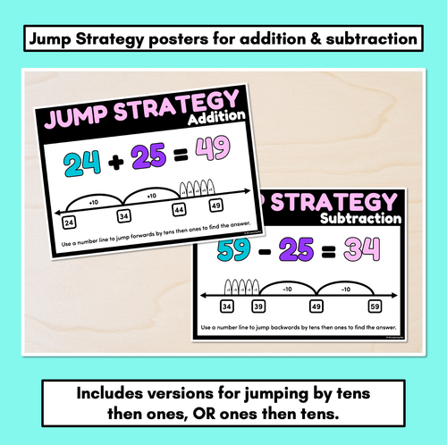 Resource preview 2 for Jump Strategy Addition & Subtraction - Posters & Student Display Templates