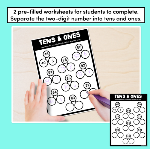 Resource preview 2 for Tens & Ones Worksheets - Partitioning 2-Digit Numbers