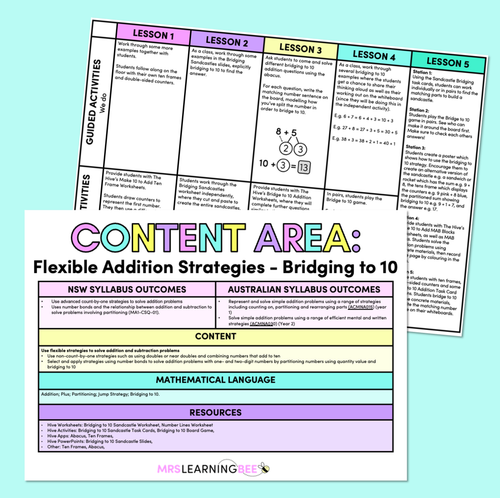 Resource preview 1 for Flexible Addition Strategies - Bridging to 10 - Grade 1 & 2 Program