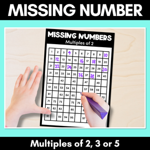 Missing Numbers in Hundred Squares - Multiples of 2, 3 or 5