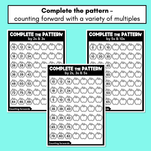 Resource preview 3 for Counting Forwards - Skip Counting Number Patterns with multiples of 2, 3, 5 & 10