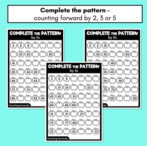 Resource preview 2 for Counting Forwards - Skip Counting Number Patterns with multiples of 2, 3, 5 & 10