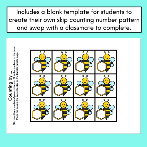 Resource preview 3 for Bumble Jumble Cut & Paste Mats - Skip Counting by 2 or 3