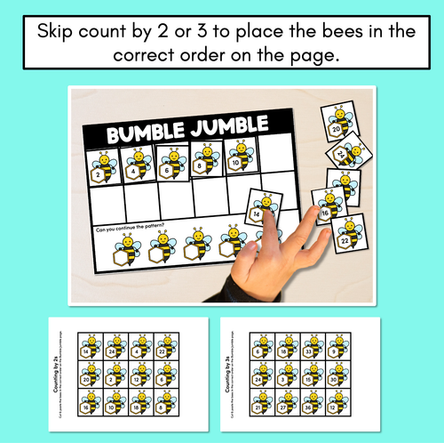 Resource preview 2 for Bumble Jumble Cut & Paste Mats - Skip Counting by 2 or 3