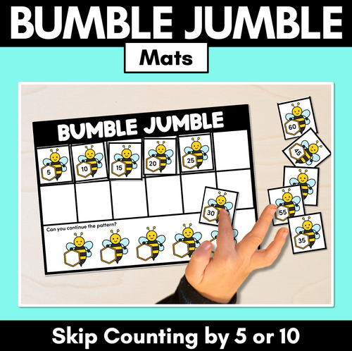 Resource preview 1 for Bumble Jumble Cut & Paste Mats - Skip Counting by 5 or 10