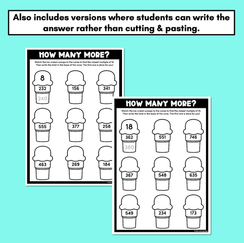 Resource preview 4 for How Many More Worksheets - Using number bonds to find multiples of 10