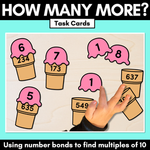 How Many More Task Cards - Using number bonds to find multiples of 10