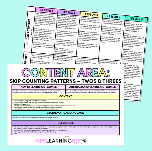 Resource preview 1 for Skip Counting Patterns by 2s & 3s - Grade 1 & 2 Program