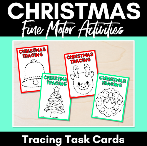 Resource preview 1 for Fine Motor Christmas Activities - Tracing Task Cards