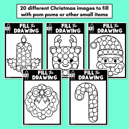 Resource preview 2 for Fine Motor Christmas Activities - Pom Pom Templates