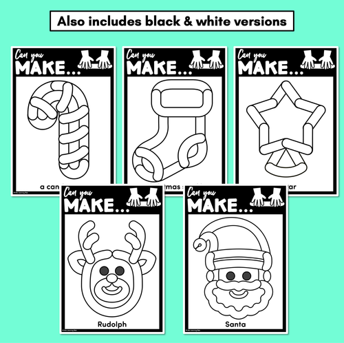 Resource preview 3 for Fine Motor Christmas Activities - Playdough Templates