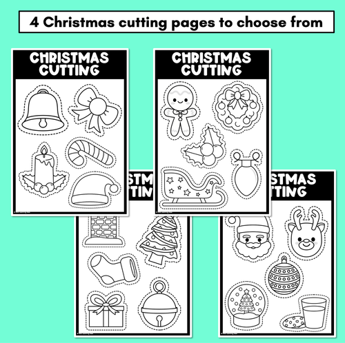 Resource preview 2 for Fine Motor Christmas Activities - Cutting Practice Printables