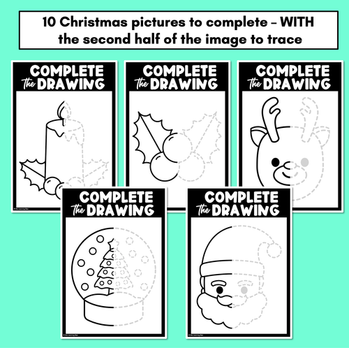 Resource preview 2 for Fine Motor Christmas Activities - Complete the Christmas Drawings