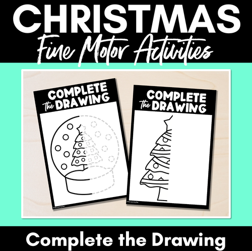 Resource preview 1 for Fine Motor Christmas Activities - Complete the Christmas Drawings