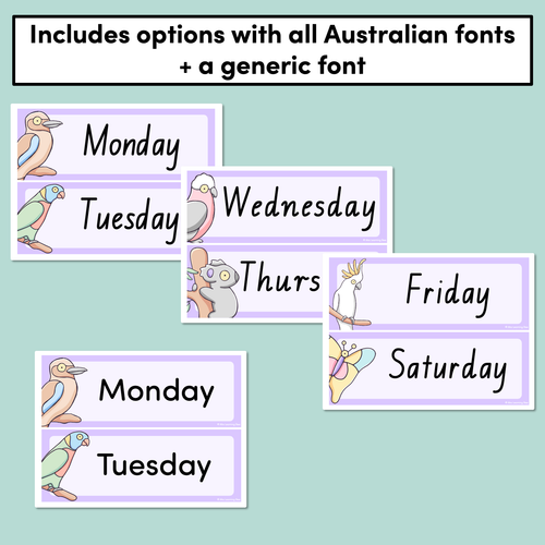 Resource preview 2 for Flip Calendar - Aussie Fauna - The Brentos Collection