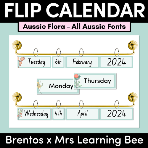 Resource preview 1 for Flip Calendar - Aussie Flora - The Brentos Collection