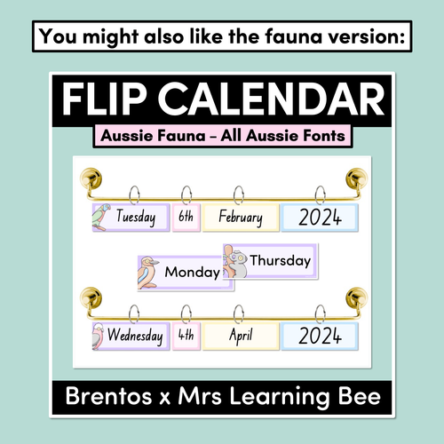 Resource preview 4 for Flip Calendar - Aussie Flora - The Brentos Collection