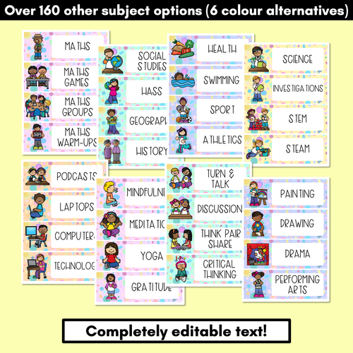 Resource preview 3 for Editable Visual Timetable - The Kasey Rainbow Collection