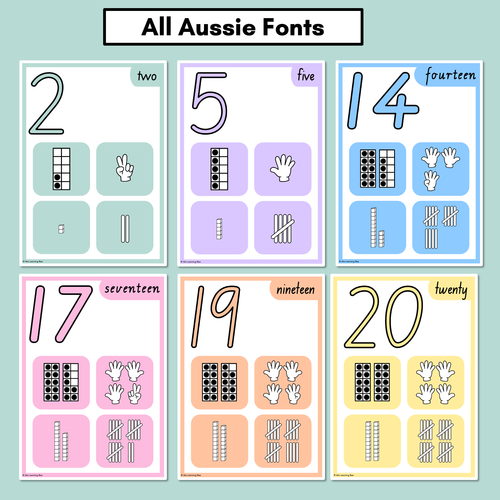 Resource preview 3 for NUMBER POSTERS with ten frames, base ten blocks, tallies & fingers - The Brentos Collection