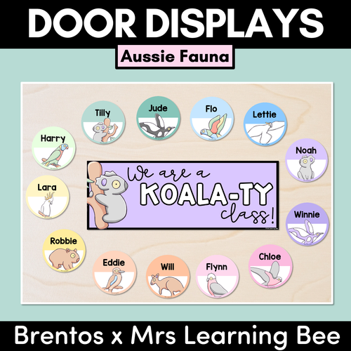 Resource preview 1 for Classroom Door or Window Display - Editable - Aussie Fauna - The Brentos Collection