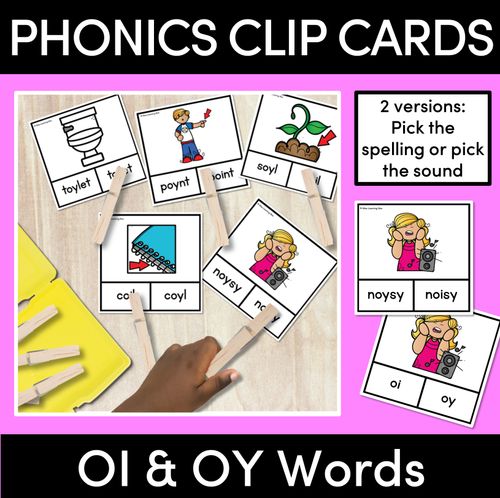 Resource preview 3 for Diphthongs Clip Cards Bundle