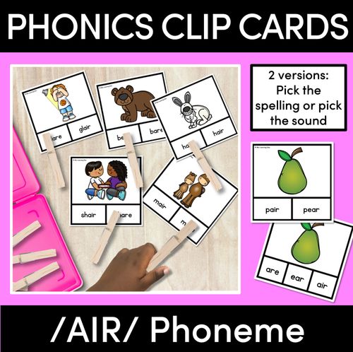 Resource preview 6 for R-Controlled Vowel Sounds Clip Cards Bundle