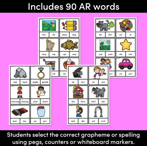 Resource preview 3 for R-Controlled Vowel Sound AR - Clip Cards