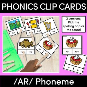 R-Controlled Vowel Sound AR - Clip Cards