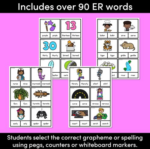 Resource preview 2 for ER SOUND CLIP CARDS - er ir ur or words