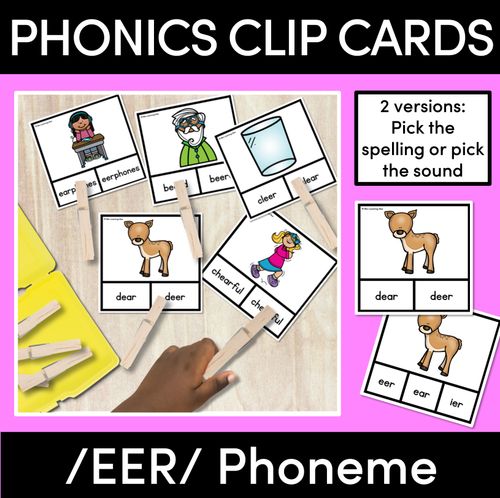 Resource preview 2 for R-Controlled Vowel Sounds Clip Cards Bundle