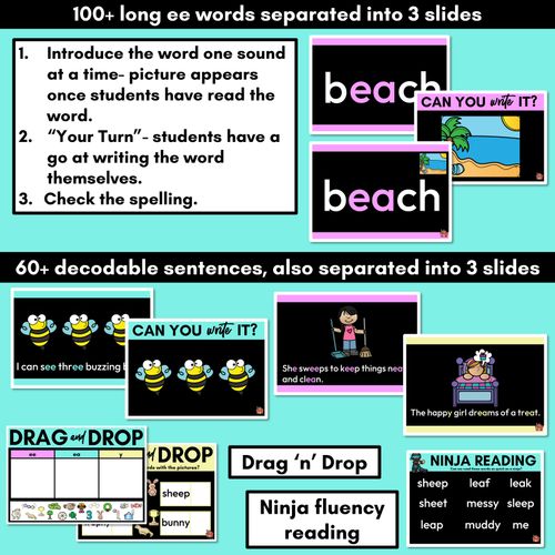 Resource preview 3 for Long Vowel E Lesson Slides - Long Vowel Team PowerPoints