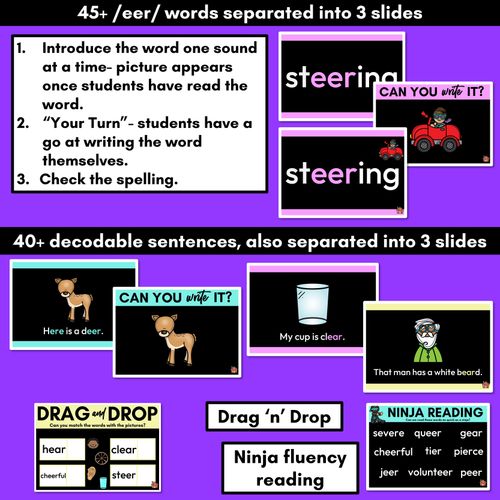 Resource preview 3 for R-Controlled Vowel EER Powerpoint- EER EAR ERE