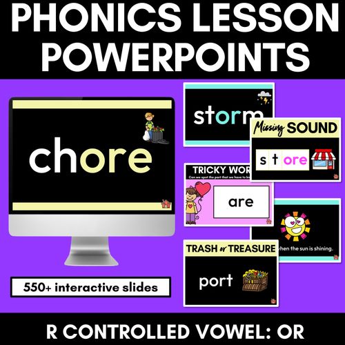 Resource preview 1 for R Controlled Vowels - Or Sound Powerpoint